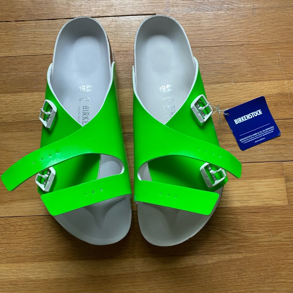 New- Men’s neon green Size 44 Birkenstock sandal - Picture 2 of 7
